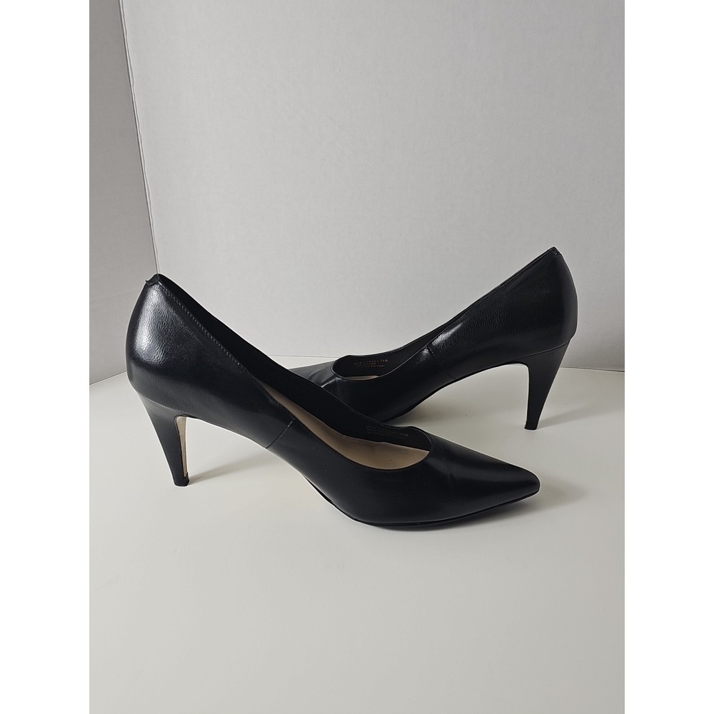 COLE HAAN Black Leather Pointed Toe High Heels  Shoes Women's Size 7.5B‎ - Picture 7 of 15